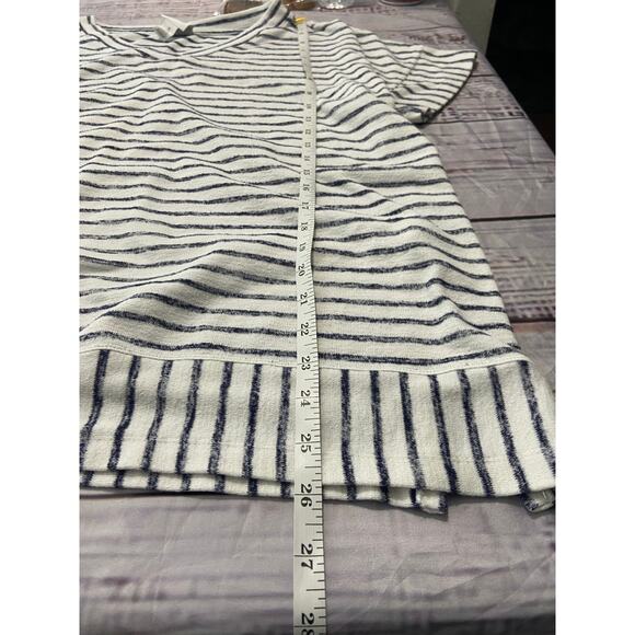 Weekends By Chicos 3 Shirt Womens XL Striped V Neck Short Sleeves Stretch - Picture 7 of 11